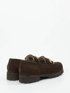 Damen Mannori – Loafer aus Veloursleder dunkel