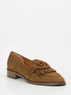 Damen Mannori – Loafer aus Veloursleder cognac