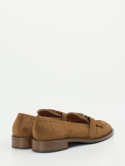 Damen Mannori – Loafer aus Veloursleder cognac