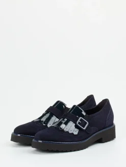 Damen Mannori – Loafer aus Veloursleder mit Lackdetails