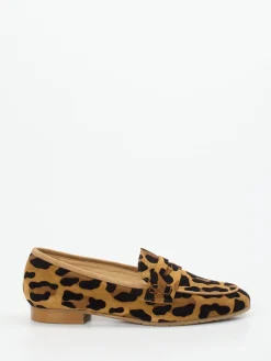 – Loafer aus Veloursleder mit Leoprint*Mannori Clearance