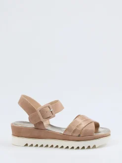 Damen Mannori – Plateausandale aus Veloursleder Rosé