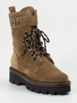 Damen Mannori – Schnürboots aus Veloursleder sandfarben