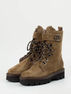 Damen Mannori – Schnürboots aus Veloursleder sandfarben