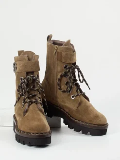 Damen Mannori – Schnürboots aus Veloursleder sandfarben