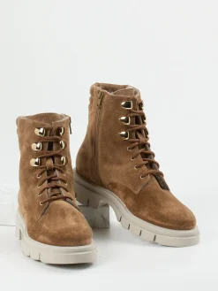 Damen Mannori – Schnürboots aus Veloursleder karamell