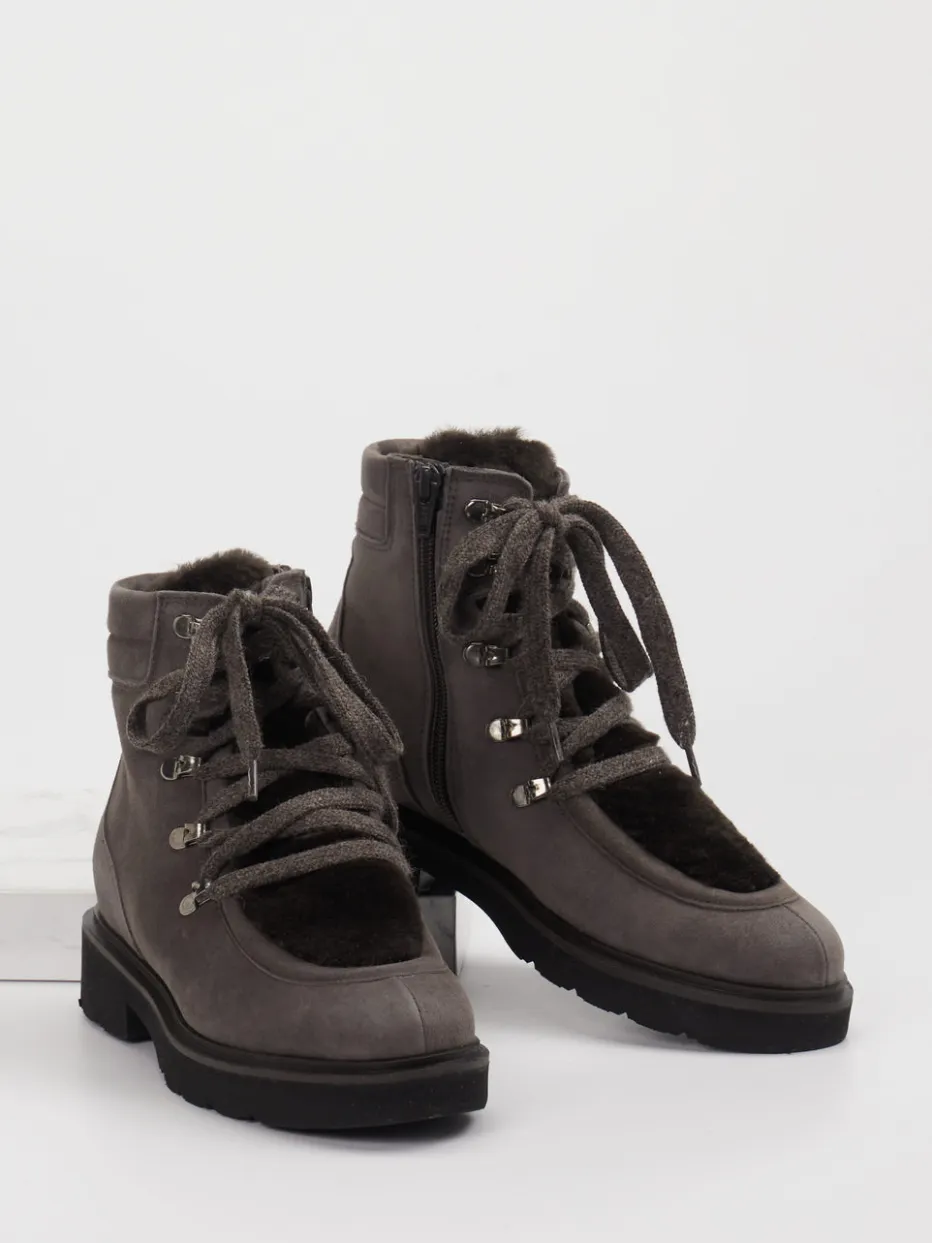 – Schnürboots aus Veloursleder Stein*Mannori New