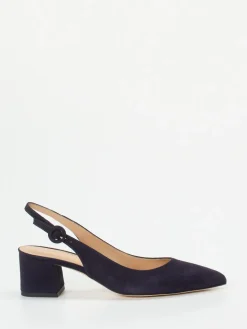 Damen Mannori – Slingback-Pumps aus Veloursleder Dunkel