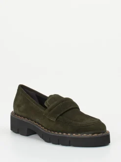 Damen Mannori – Slipper aus Veloursleder Oliv