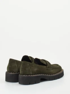 Damen Mannori – Slipper aus Veloursleder Oliv