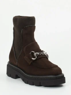 Damen Mannori – Stiefelette aus Veloursleder Dunkel