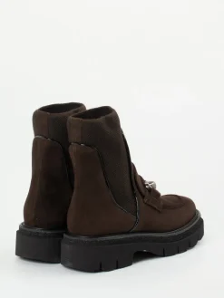 Damen Mannori – Stiefelette aus Veloursleder Dunkel