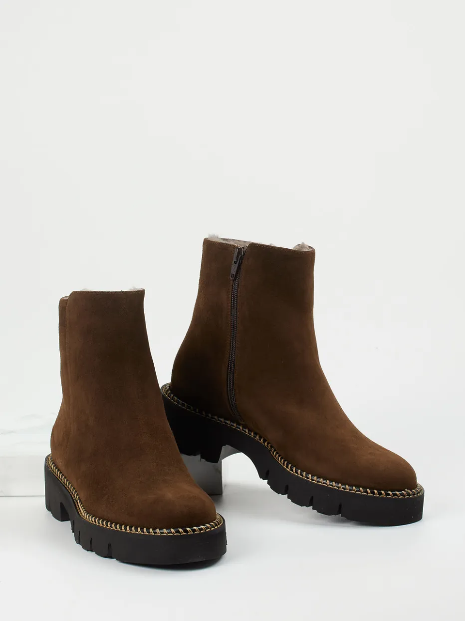 Damen Mannori – Stiefelette aus Veloursleder schokoladen