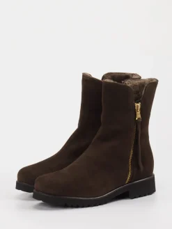 Damen Mannori – Stiefeletten aus Veloursleder dunkel