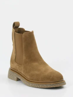 Damen Marc O'Polo – Chelsea Boots aus Veloursleder Cognac
