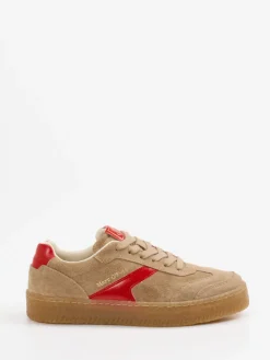 Damen Marc O'Polo – Retro-Sneaker aus Veloursleder Beige