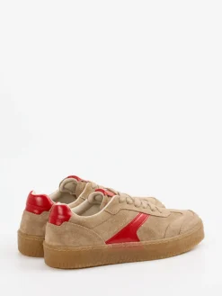 Damen Marc O'Polo – Retro-Sneaker aus Veloursleder Beige