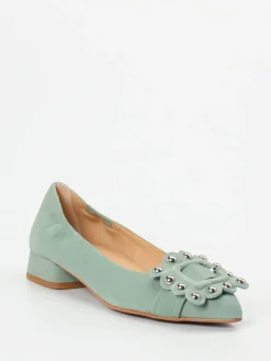 Damen Maripé – Ballerinas aus Veloursleder Salbei