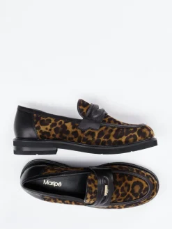 – Loafer aus Fell mit Leoprint*Maripé Discount