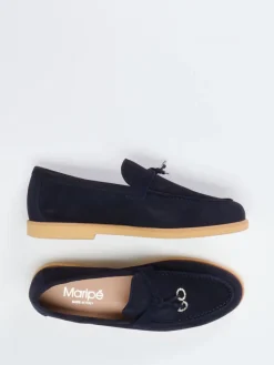 Damen Maripé – Loafer aus Veloursleder Dunkel