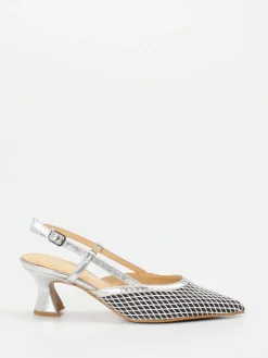 Damen Maripé – Slingback-Pumps aus Textil in Silber