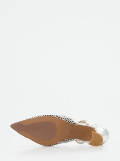 Damen Maripé – Slingback-Pumps aus Textil in Silber