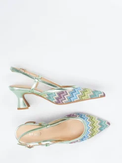 Damen Maripé – Slingback-Pumps aus Textil in Metallic-Optik