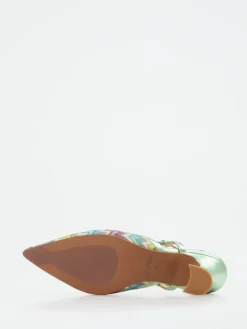 Damen Maripé – Slingback-Pumps aus Textil in Metallic-Optik