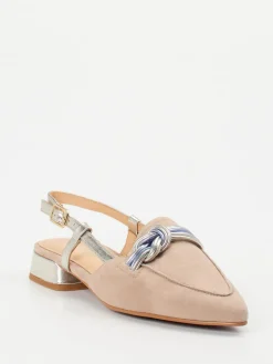 Damen Maripé – Slingpumps aus Veloursleder -Metallic