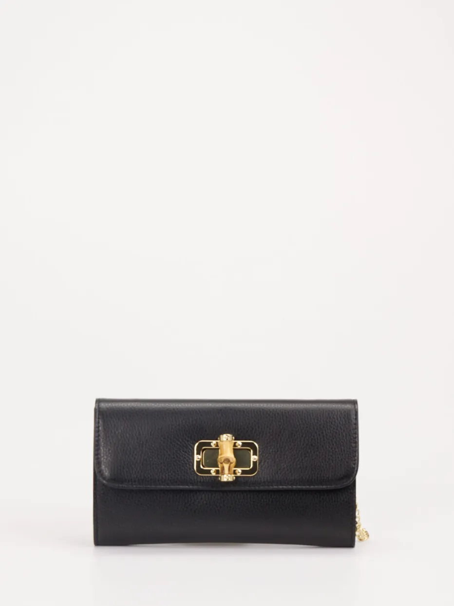 – Clutch aus Kalbleder mit Bambusverschluss*Marlon Firenze New