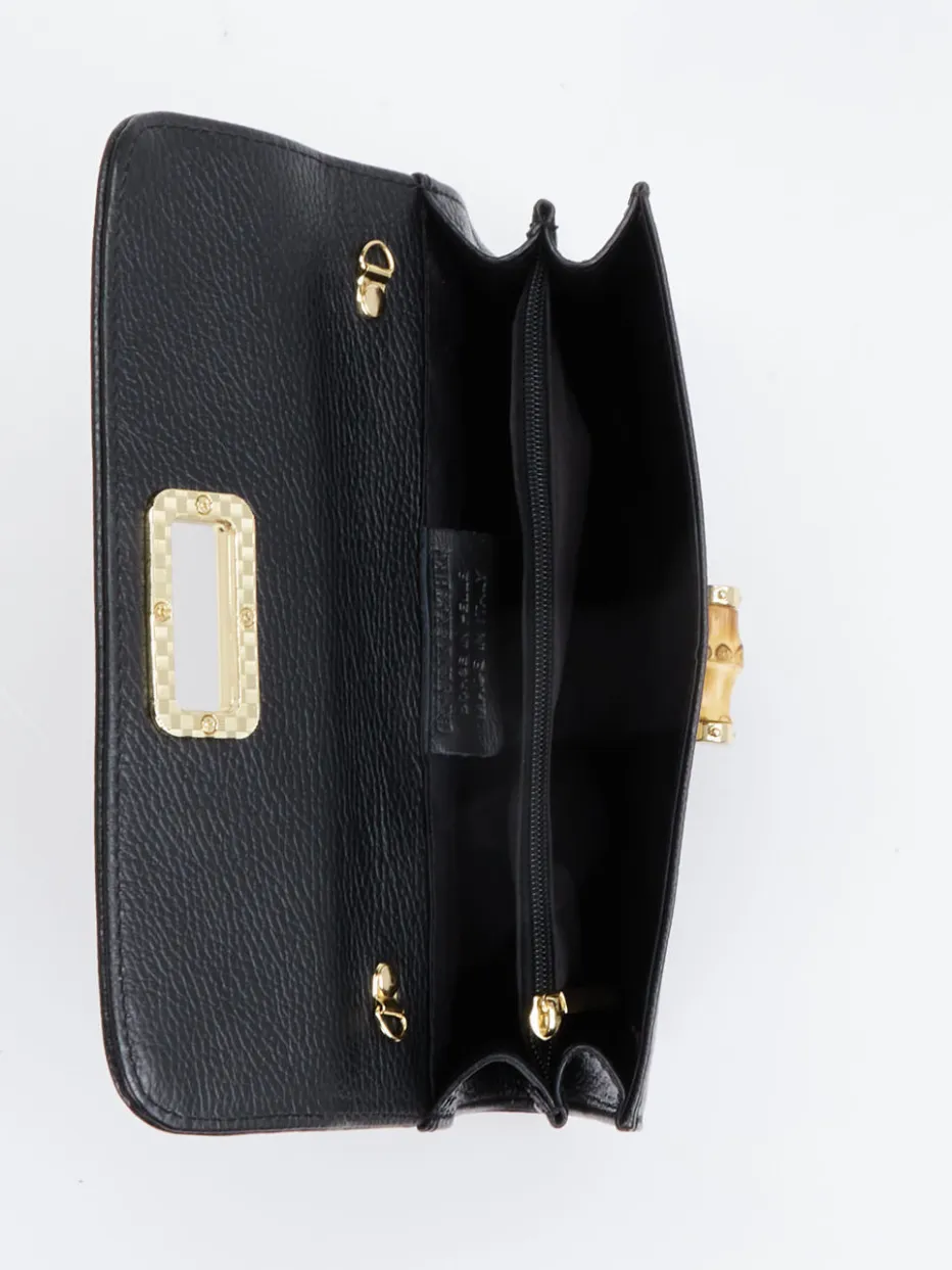 – Clutch aus Kalbleder mit Bambusverschluss*Marlon Firenze New