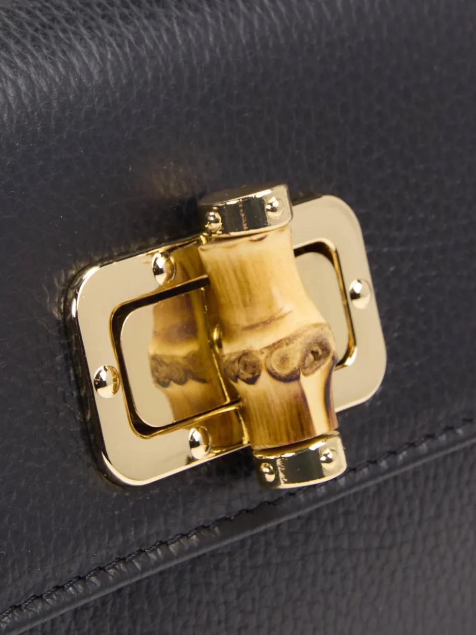 – Clutch aus Kalbleder mit Bambusverschluss*Marlon Firenze New