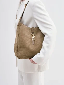 – Hobo Bag aus Kalbleder in Taupe*Marlon Firenze Outlet