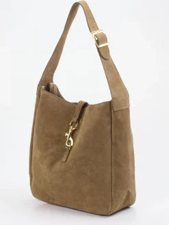 – Hobo Bag aus Kalbleder in Taupe*Marlon Firenze Outlet