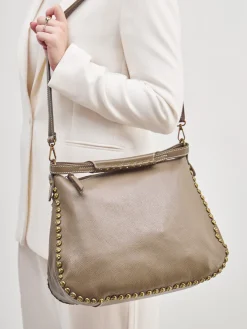 – Hobo Bag aus Kalbleder in Taupe*Marlon Firenze Discount