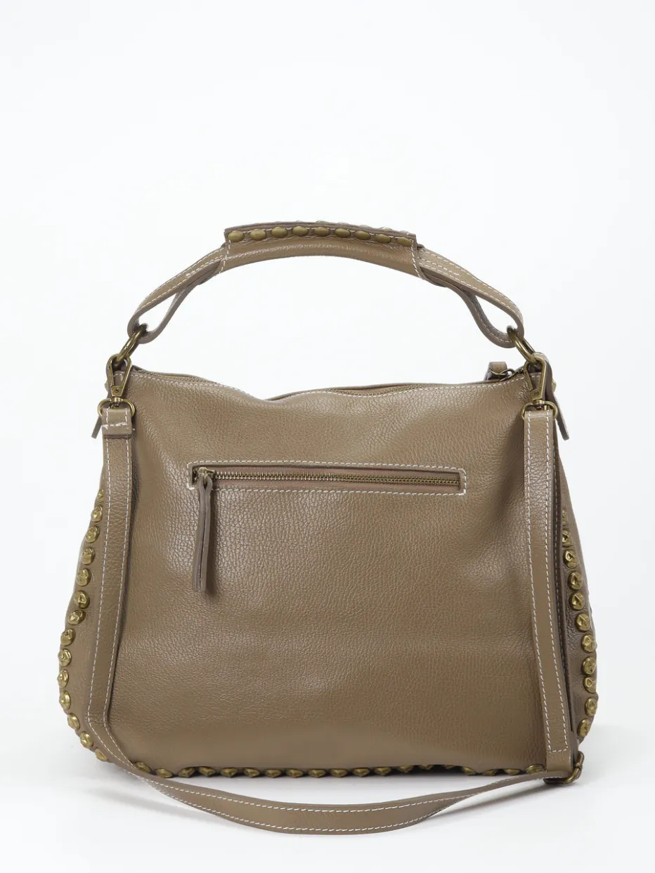 – Hobo Bag aus Kalbleder in Taupe*Marlon Firenze Discount