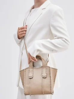 – Mini Tote Bag aus Kalbleder Taupe*Marlon Firenze New