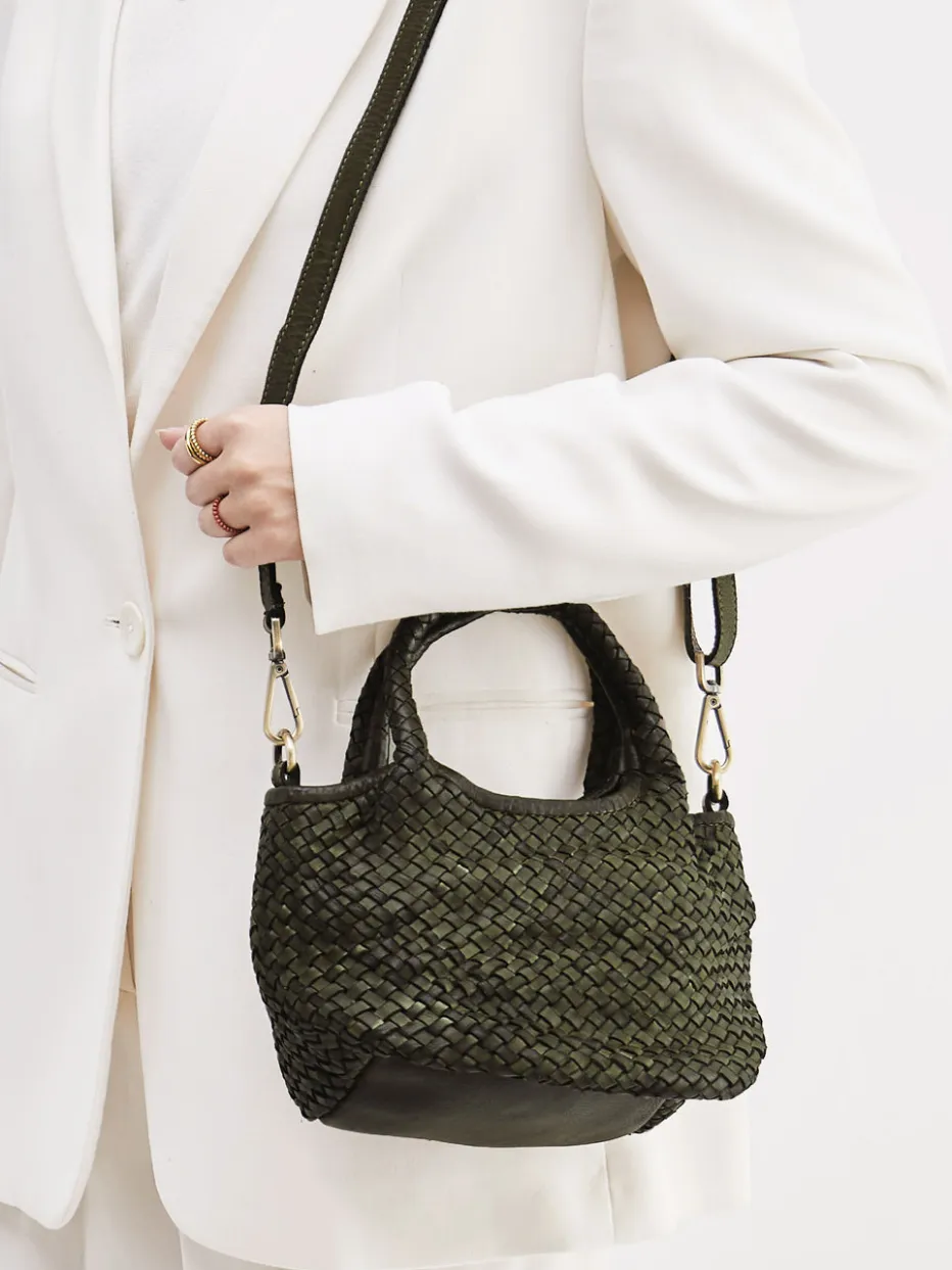 Damen Marlon Firenze – Mini Tote Bag aus Kalbleder Oliv