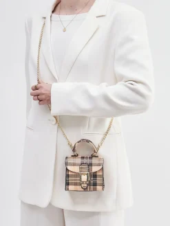 – Minitasche aus Kalbleder mit Karomuster*Marlon Firenze Best