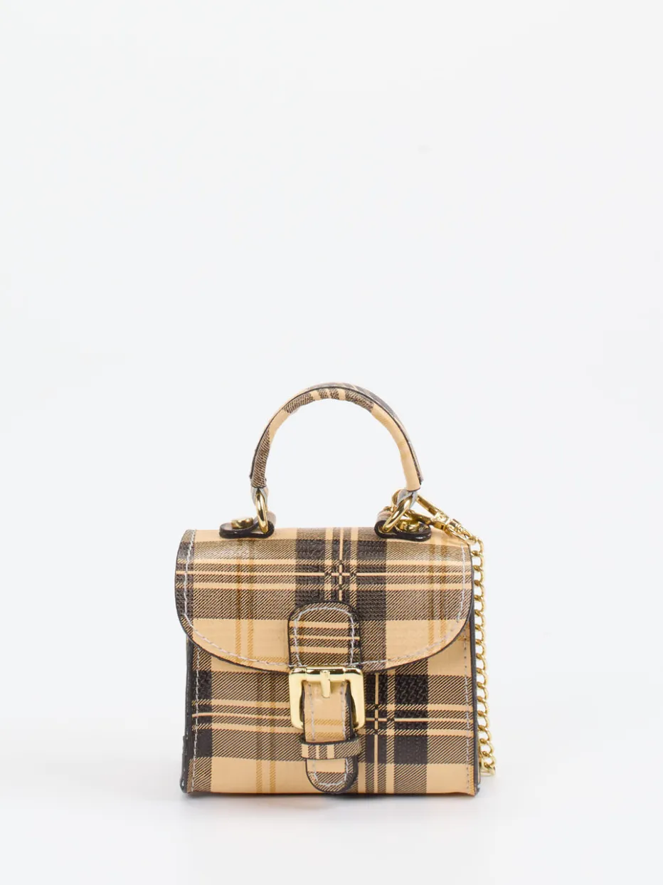 – Minitasche aus Kalbleder mit Karomuster*Marlon Firenze Best