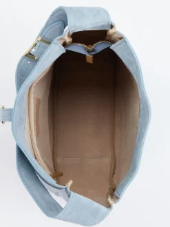 – Schultertasche aus Veloursleder hell*Marlon Firenze New