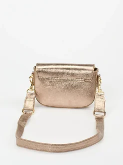 Damen Marlon Firenze – Schultertasche aus Metallicleder bronzegold