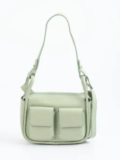 – Schultertasche aus Kalbleder Salbei*Marlon Firenze