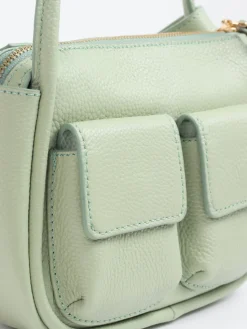 – Schultertasche aus Kalbleder Salbei*Marlon Firenze