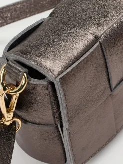 – Umhängetasche aus Metallicleder anthrazit*Marlon Firenze Hot