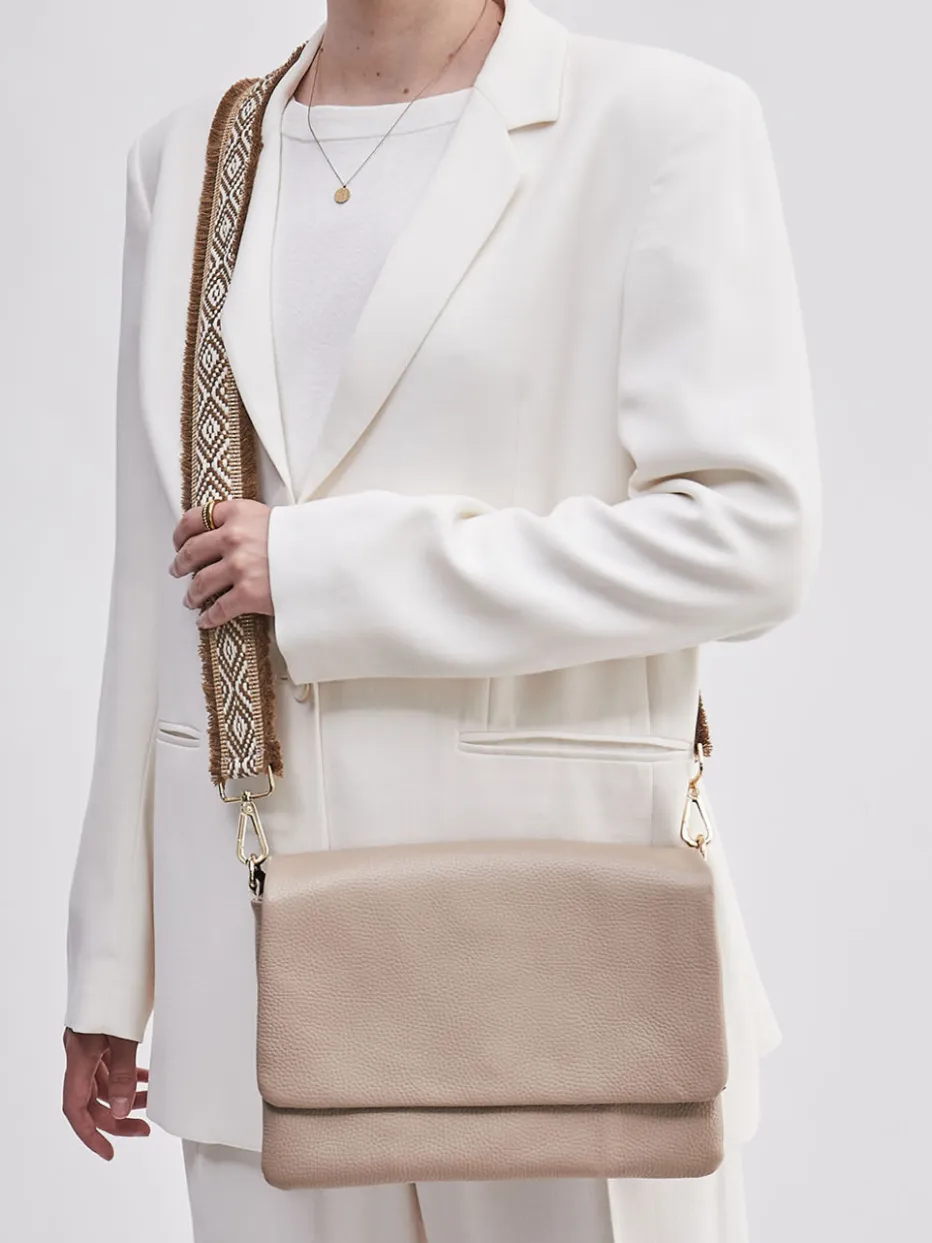 – Umhängetasche aus Kalbleder taupe*Marlon Firenze Online