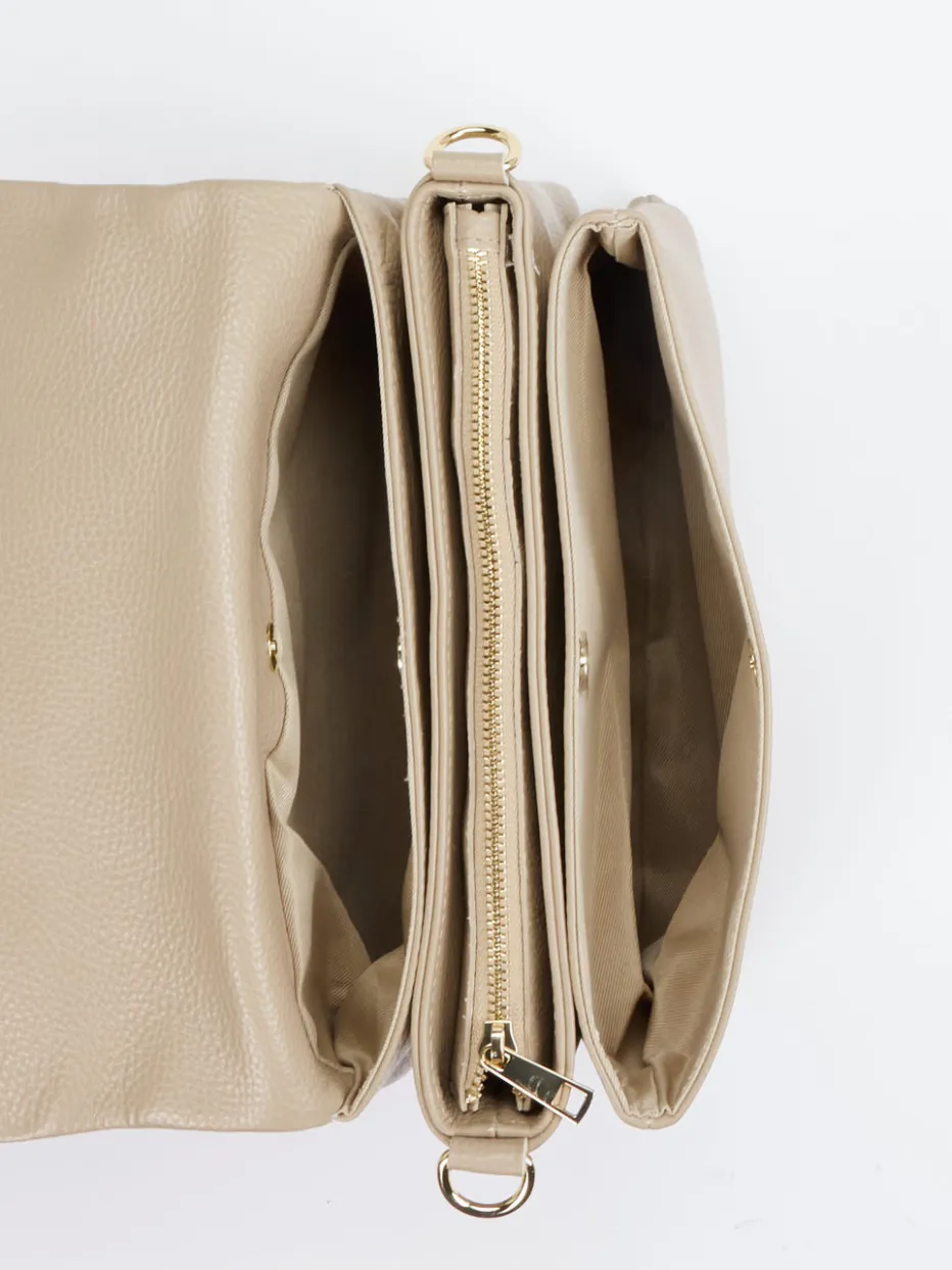 – Umhängetasche aus Kalbleder taupe*Marlon Firenze Online