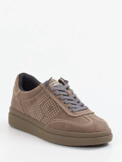 Damen MRP – Low-Top Sneaker aus Veloursleder in Taupe