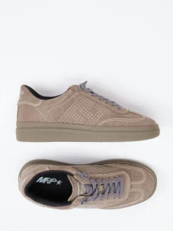 Damen MRP – Low-Top Sneaker aus Veloursleder in Taupe