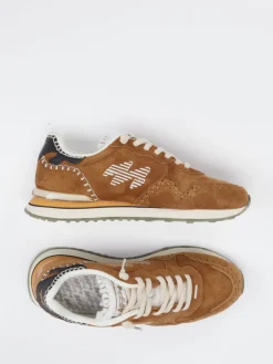 Damen MRP – Retro-Sneaker aus Veloursleder cognac